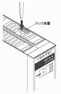 ロック装置の先を細いもので押す